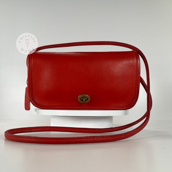 Vintage Coach NYC Dinky Bag 9375 Red 1980s - Picture 3 of 10